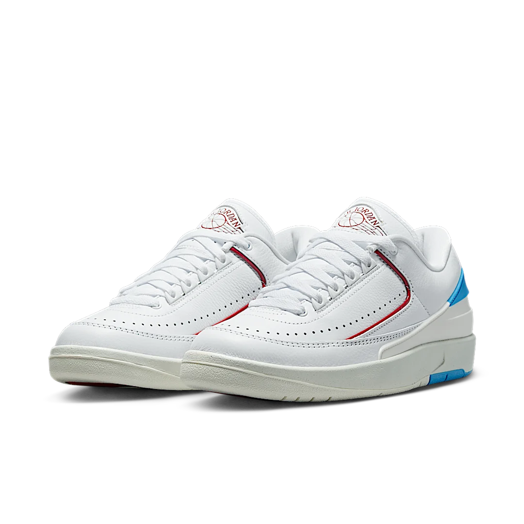 Air Jordan 2 Retro Low NC to Chi, White/Gym Red-Dark Powder Blue-Sail (DX4401-164)