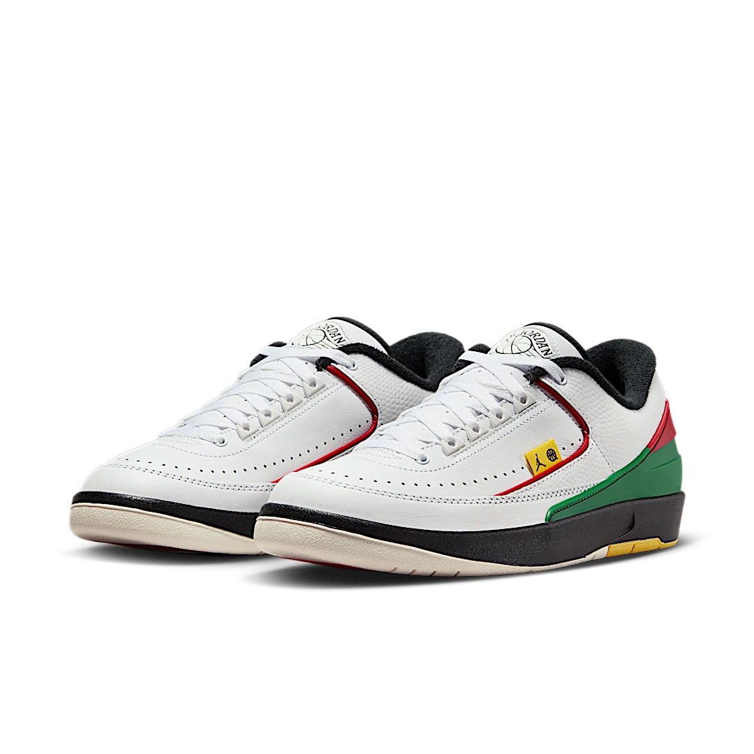 Air Jordan 2 Retro Low Quai 54 (2023), White/Green-Red (FN7686-100)