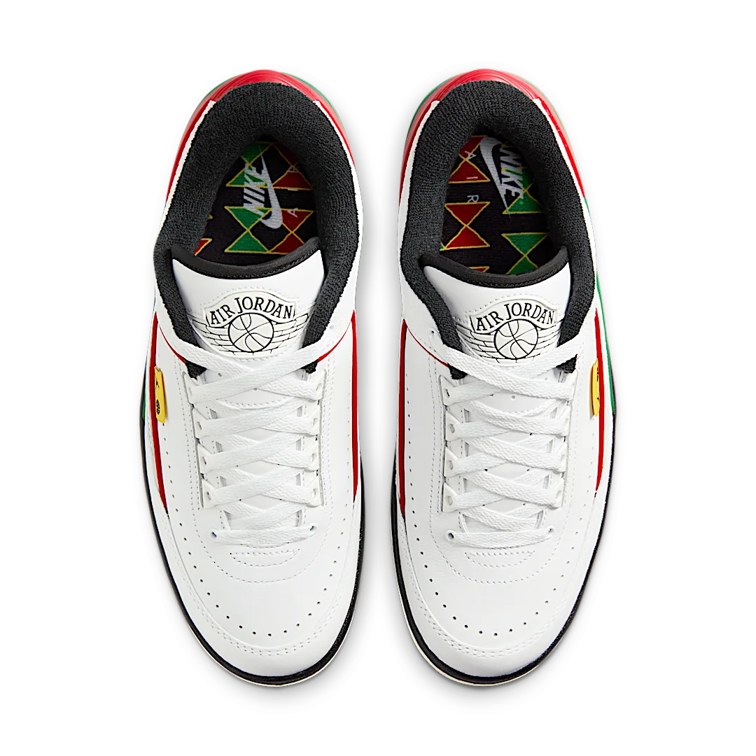 Air Jordan 2 Retro Low Quai 54 (2023), White/Green-Red (FN7686-100)