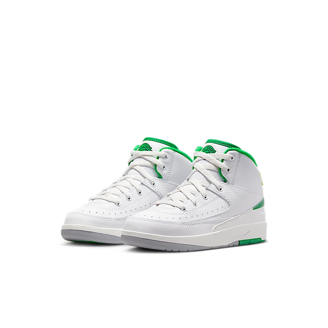 Air Jordan 2 Retro Lucky Green (PS), White/Lucky Green/Sail/Light Steel Grey (DQ8564-103)