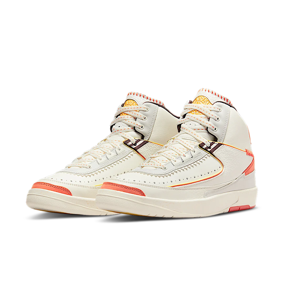 Air Jordan 2 Retro SP Maison Chateau Rouge, Sail/Citron Pulse-Orange-Cinnamon (DO5254-180)