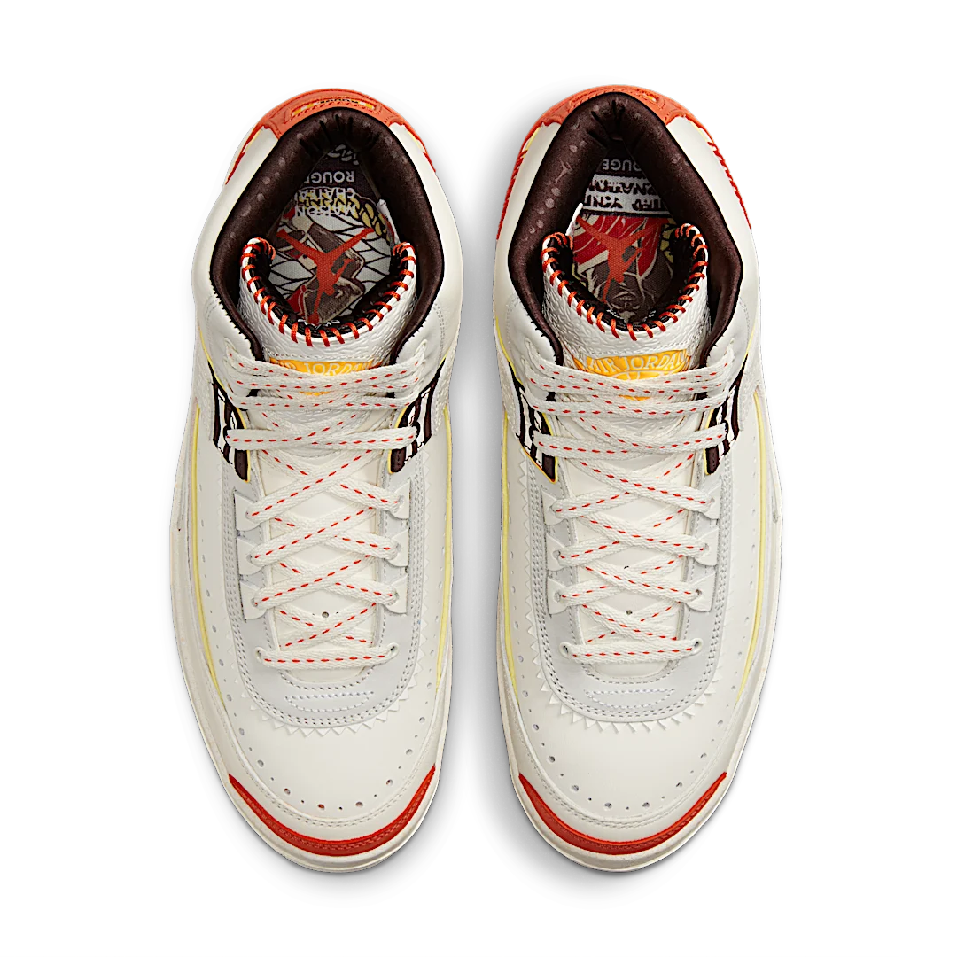 Air Jordan 2 Retro SP Maison Chateau Rouge, Sail/Citron Pulse-Orange-Cinnamon (DO5254-180)