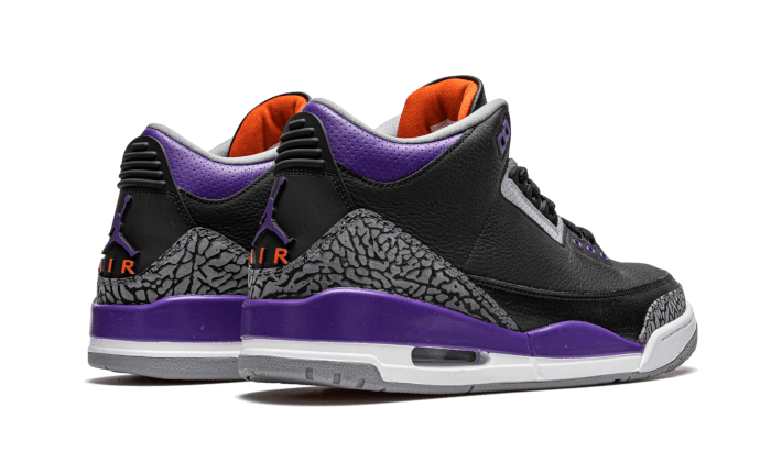 Air Jordan 3 Retro Black Court Purple, Black/Cement Grey-White-Court Purple (CT8532-050)