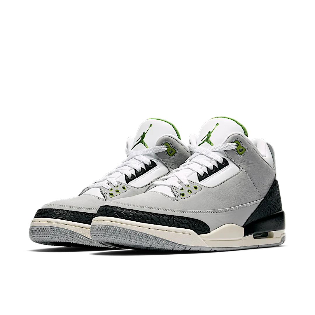 Air Jordan 3 Retro Chlorophyll, Light Smoke Grey/Chlorophyll-Black-White (136064-006)