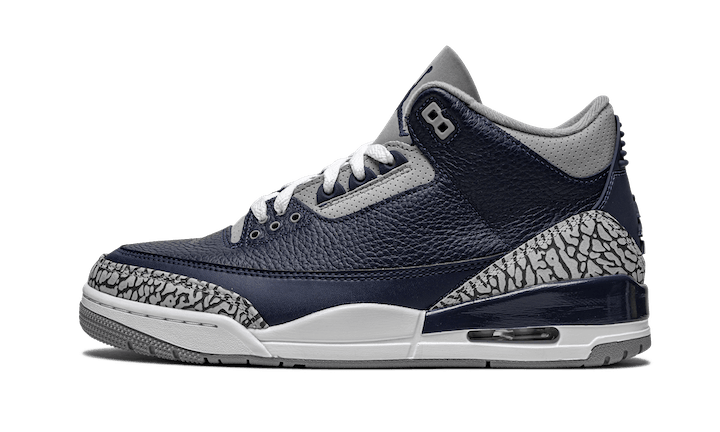 Air Jordan 3 Retro Georgetown (2021), Midnight Navy/Cement Grey-White (CT8532-401 / 398614-401)