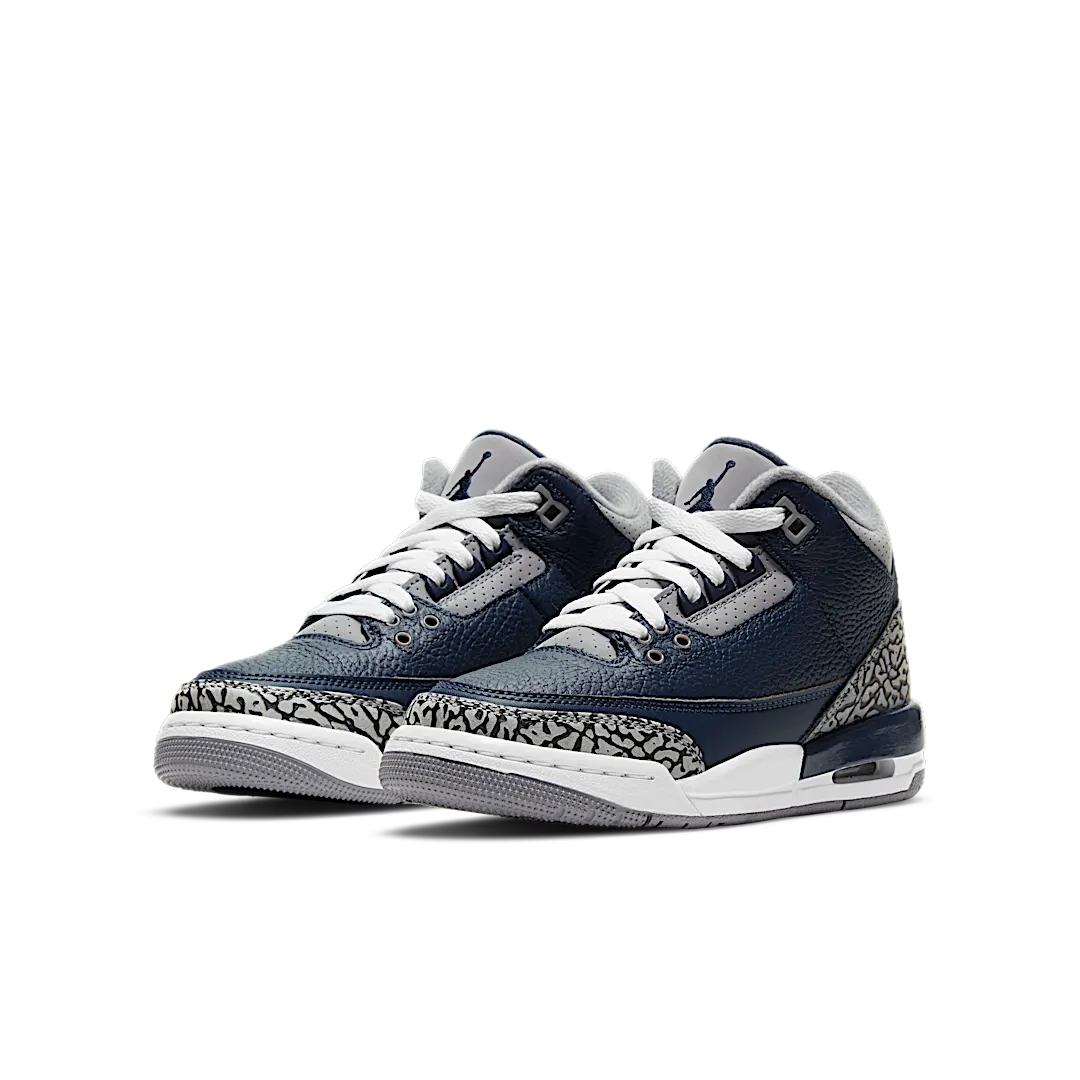 Air Jordan 3 Retro Georgetown (2021), Midnight Navy/Cement Grey-White (398614-401)