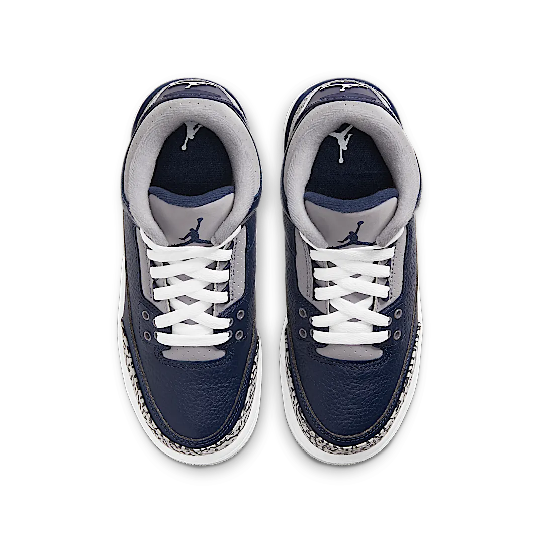 Air Jordan 3 Retro Georgetown (2021), Midnight Navy/Cement Grey-White (398614-401)