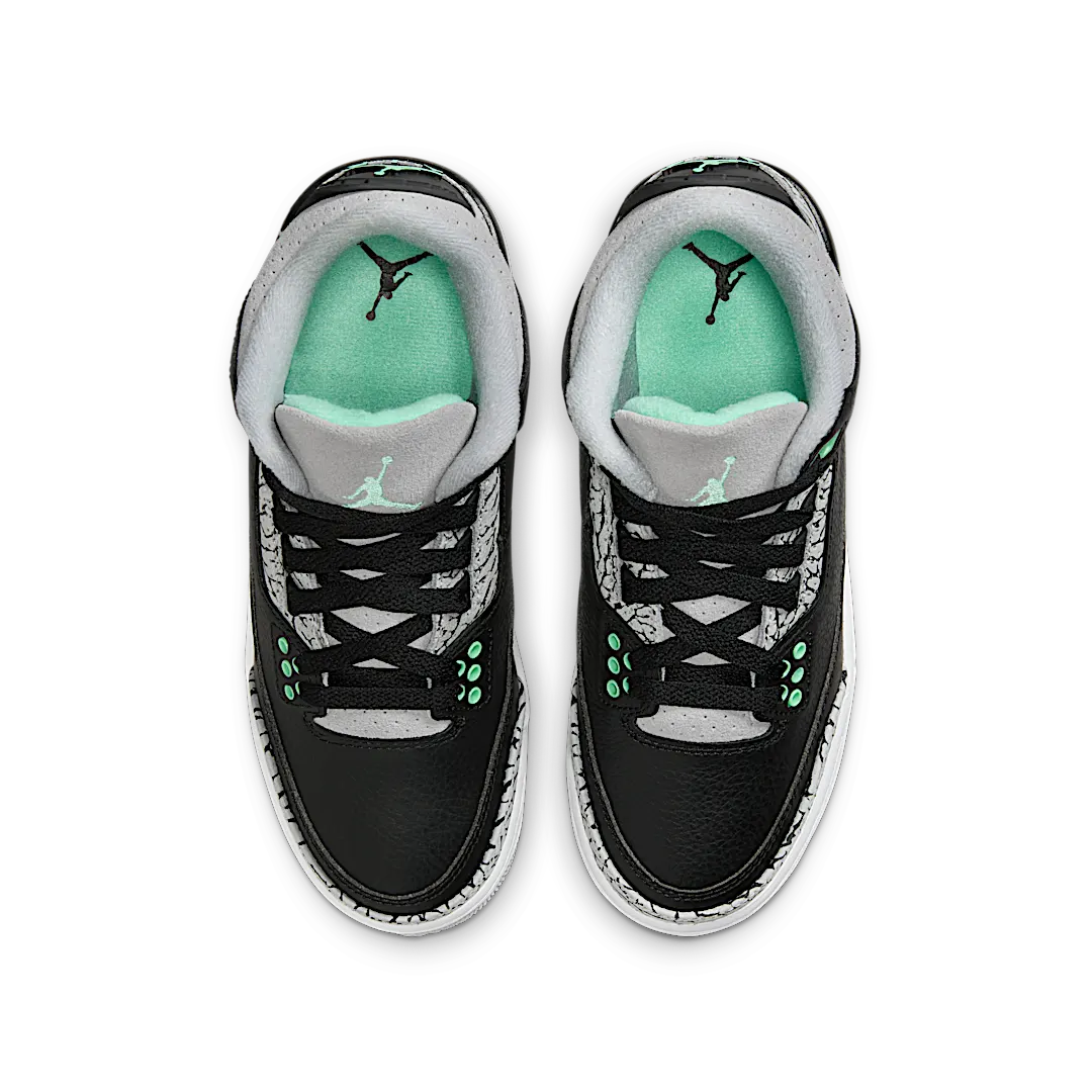 Air Jordan 3 Retro Green Glow, Black/Green Glow/Wolf Grey/White (DM0967-031)