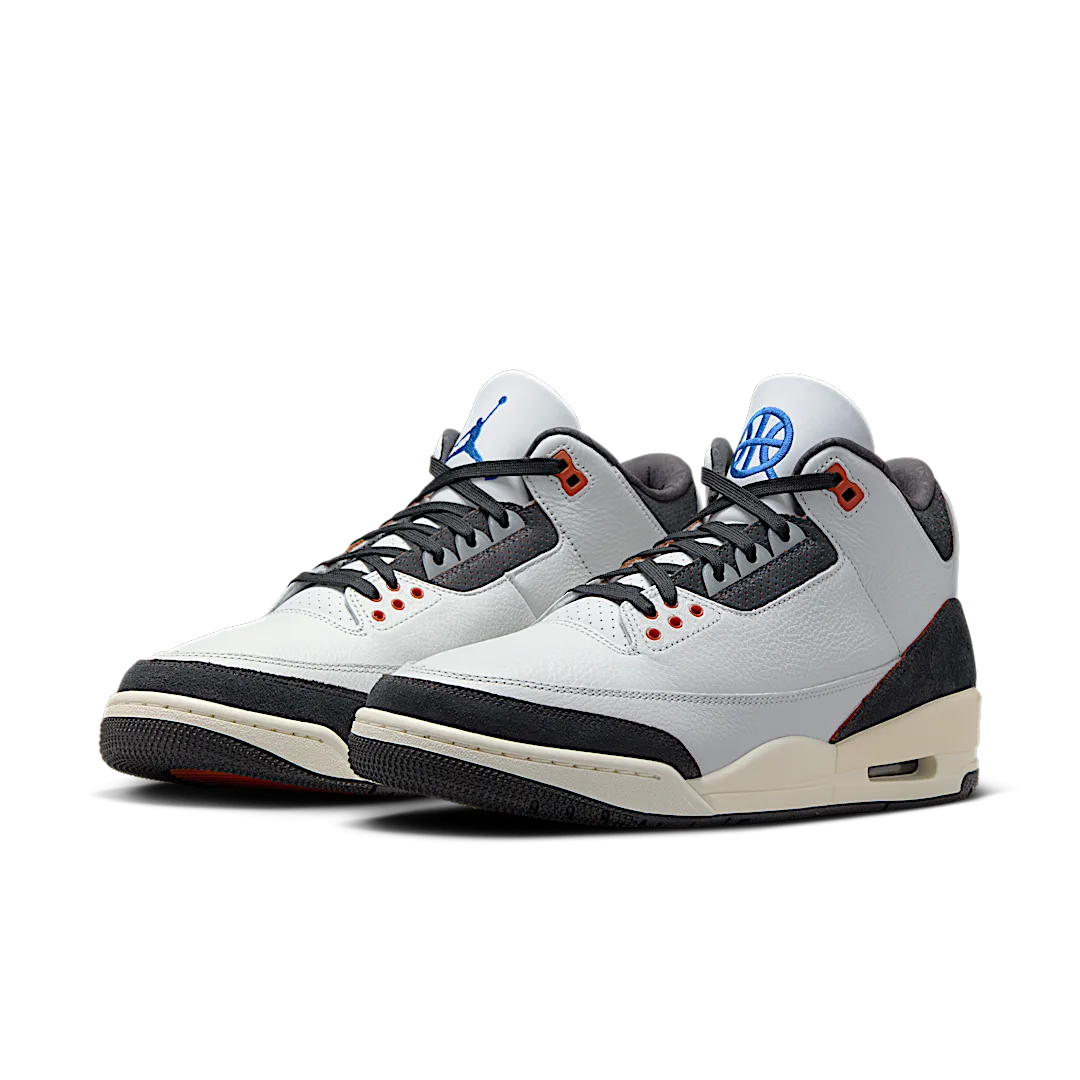 Air Jordan 3 Retro Quai 54 (2024), Summit White/Off Noir/Game Royal/Burnt Sunrise/Sail (FZ5649-100)