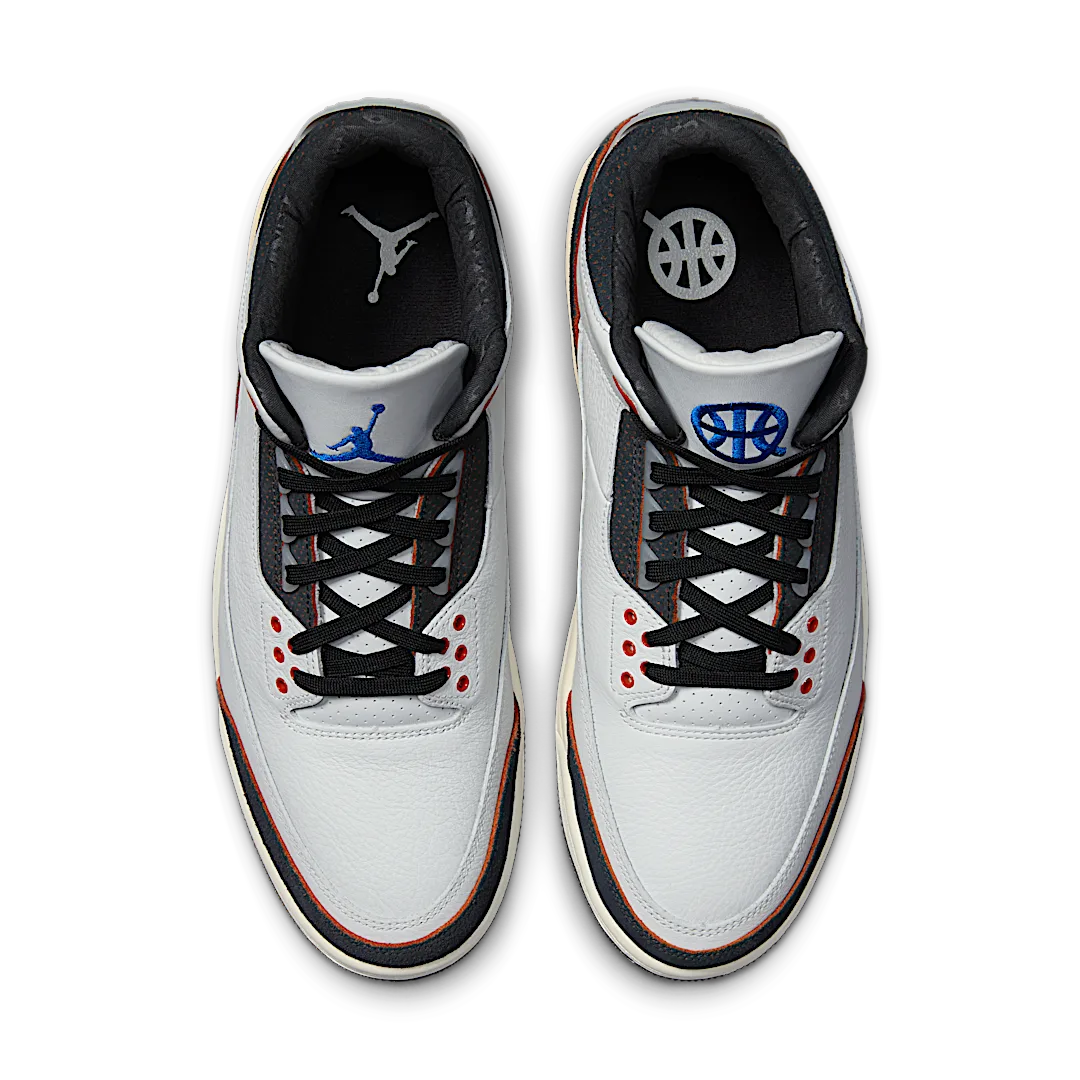 Air Jordan 3 Retro Quai 54 (2024), Summit White/Off Noir/Game Royal/Burnt Sunrise/Sail (FZ5649-100)