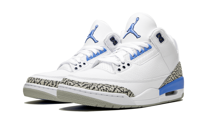 Air Jordan 3 Retro UNC (2020), White/Valor Blue-Tech Grey (CT8532-104)