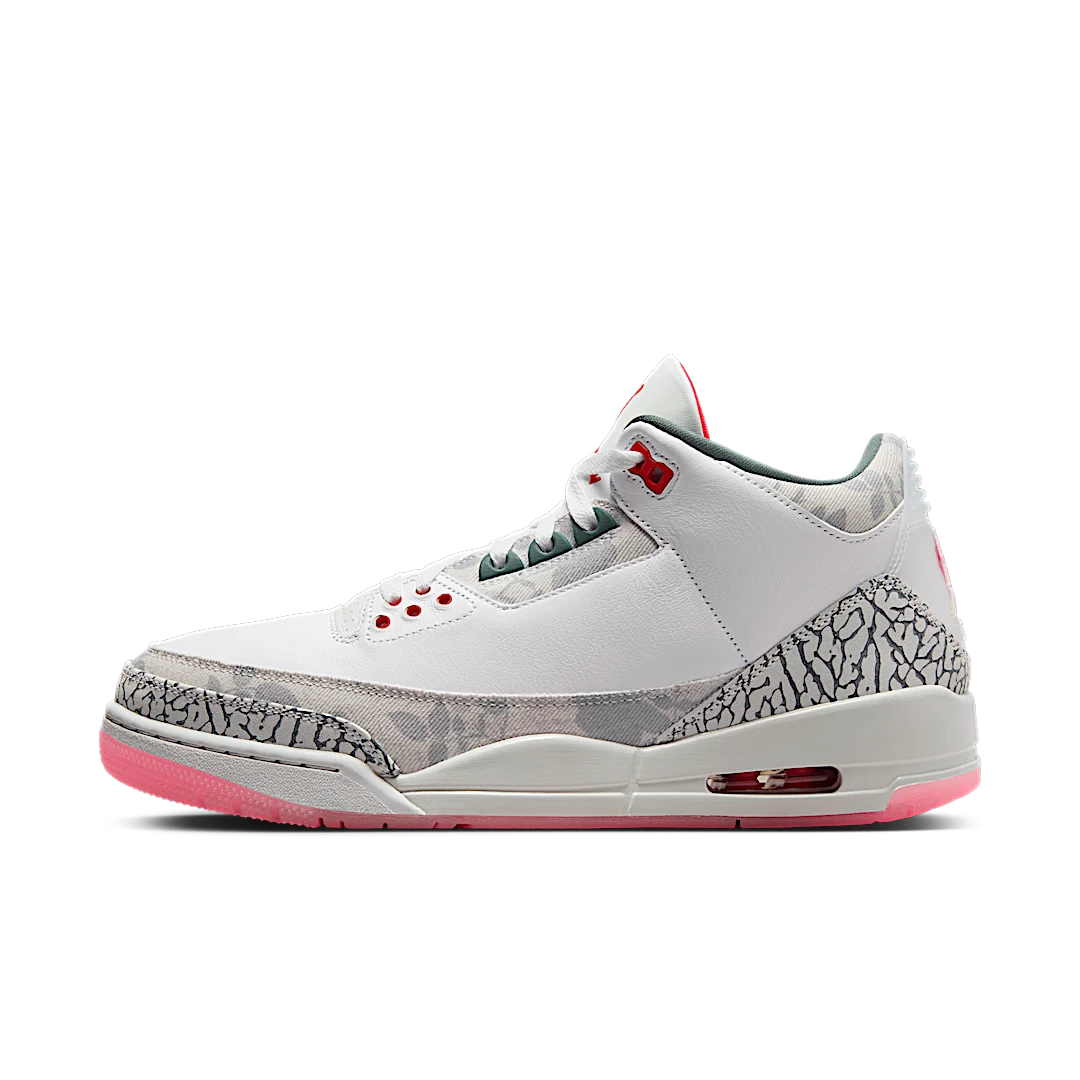 Air Jordan 3 Retro Wings, White/Fire Red/Off White/Vintage Green/Rose (HM6993-100)