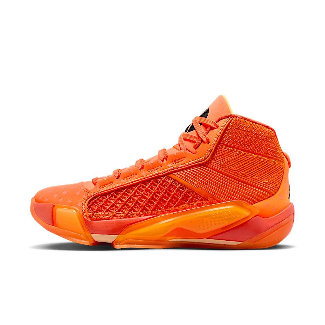 Air Jordan 38 WNBA Center Star, Cone/Black/Brilliant Orange/Melon Tint (FQ9008-800)