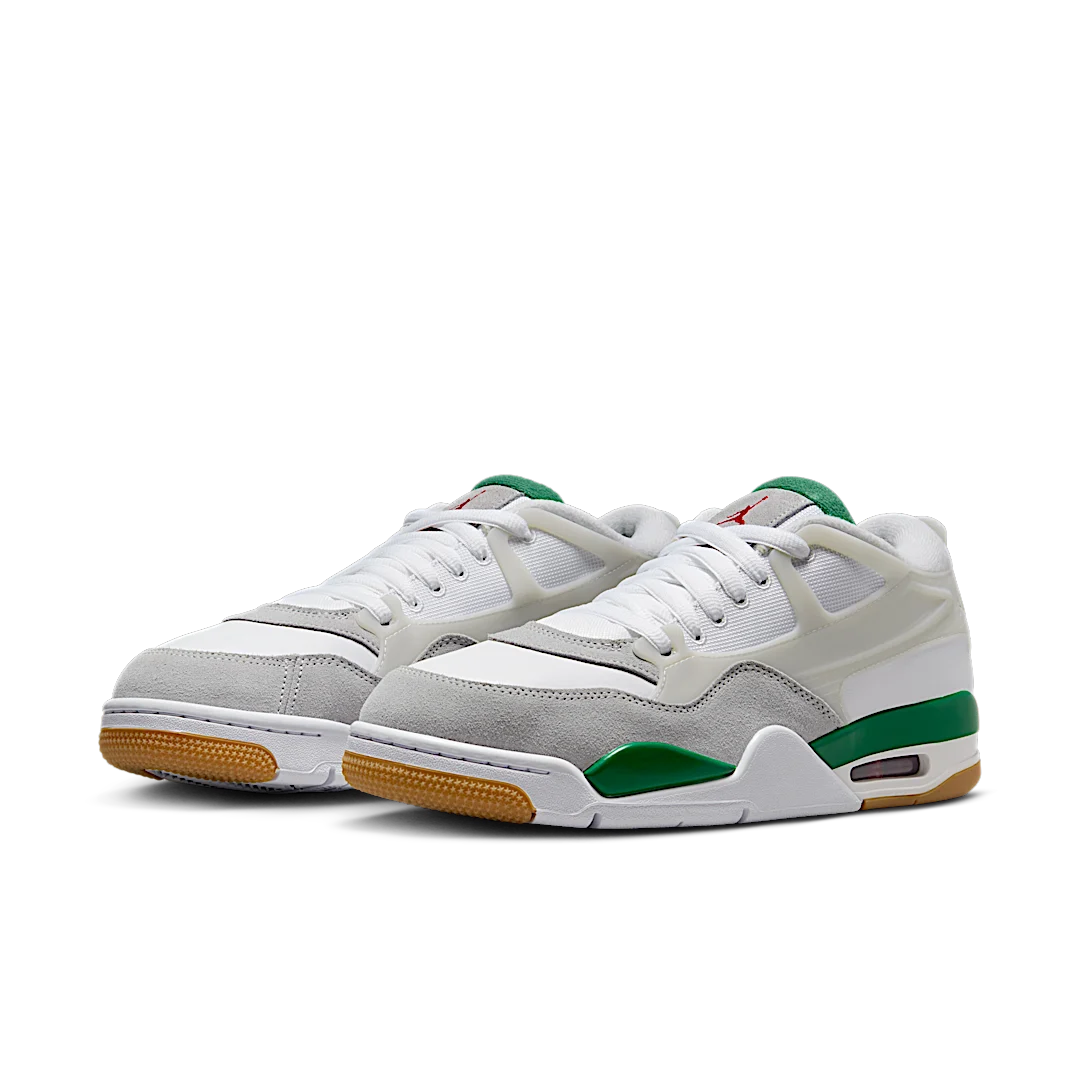 Air Jordan 4 RM Pine Green, White/Pine Green-Neutral Grey-Wolf Grey-Varsity Red-Gum Dark Brown (FQ7939-103)