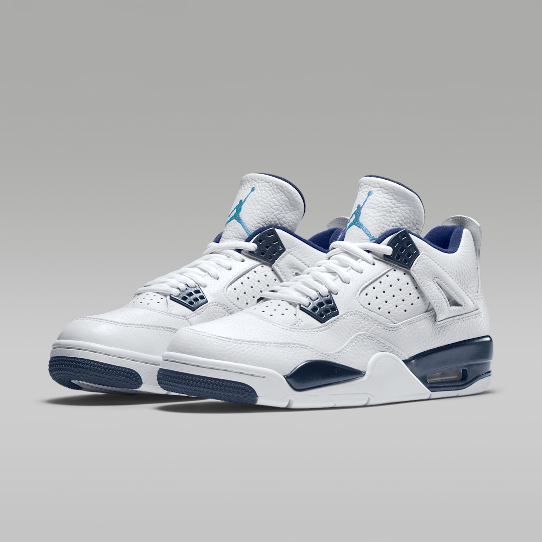 Air Jordan 4 Retro Columbia (2015), White/Legend Blue-Midnight Navy (314254-107)