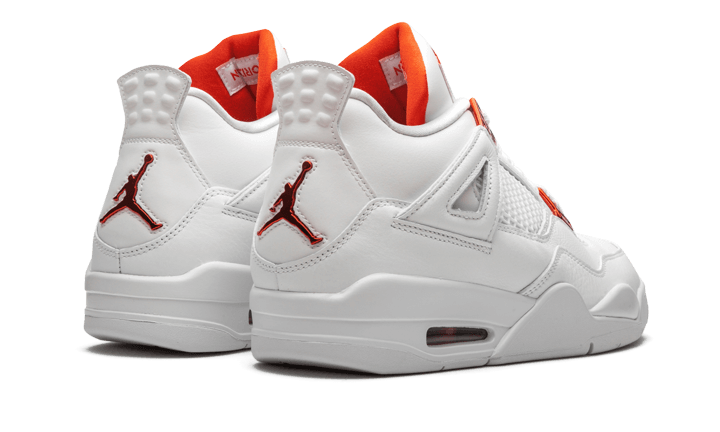 Air Jordan 4 Retro Metallic Orange, White/Metallic Silver-Team Orange (CT8527-118)