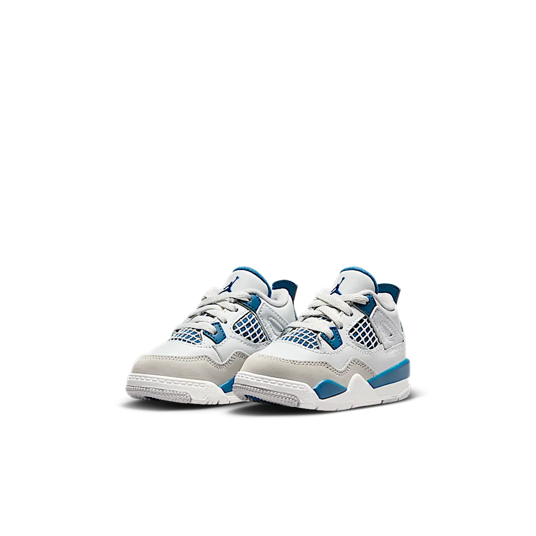 Air Jordan 4 Retro Military Blue (2024) (TD), Off-White/Military Blue/Neutral Grey (BQ7670-141)