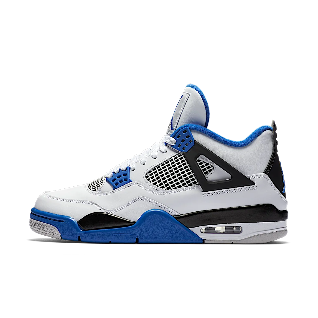 Air Jordan 4 Retro Motorsports (2017), White/Varsity Blue-Black (308497-117)