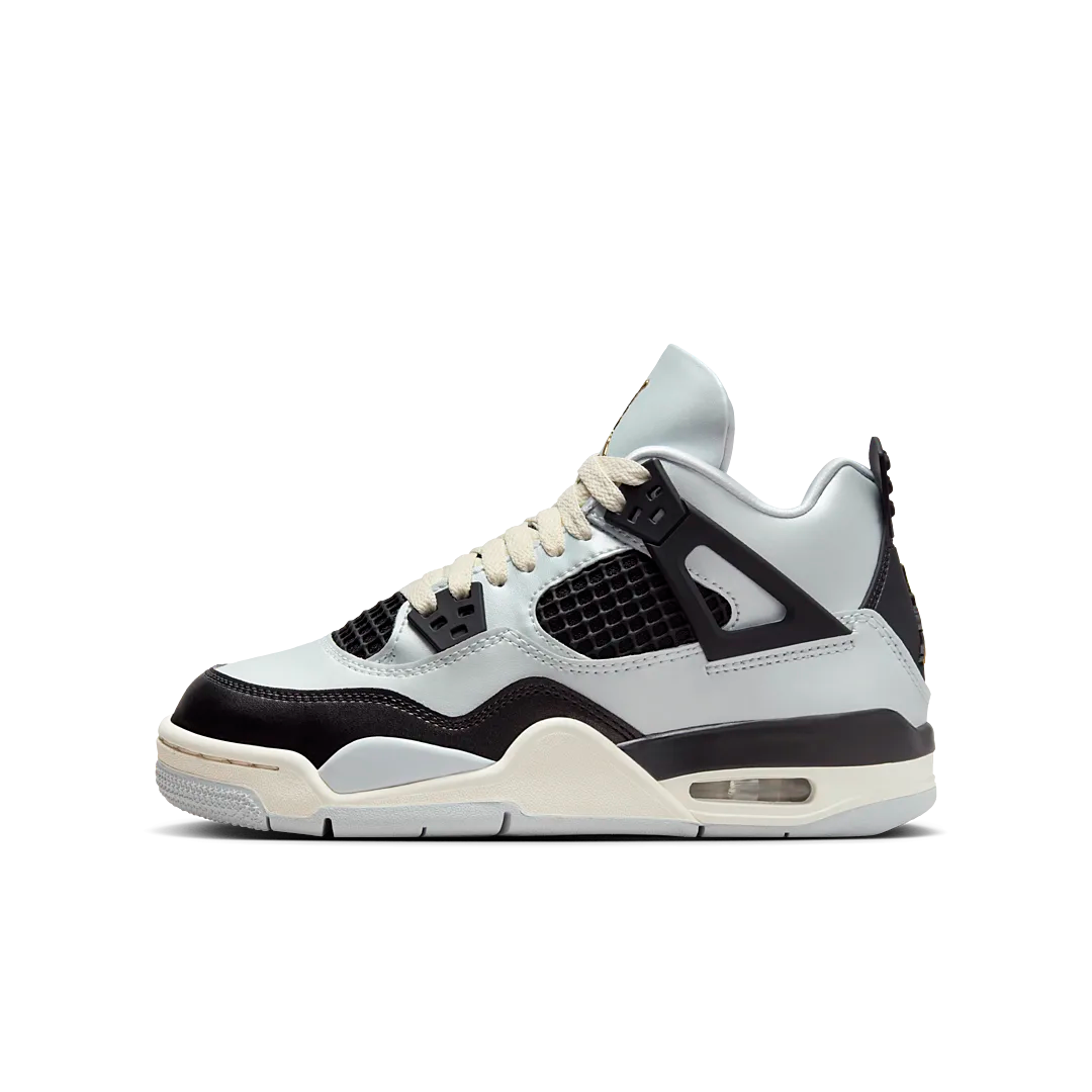 Air Jordan 4 Retro Platinum Gold, Pure Platinum/Metallic Gold-Black-Sail (FZ8585-070)