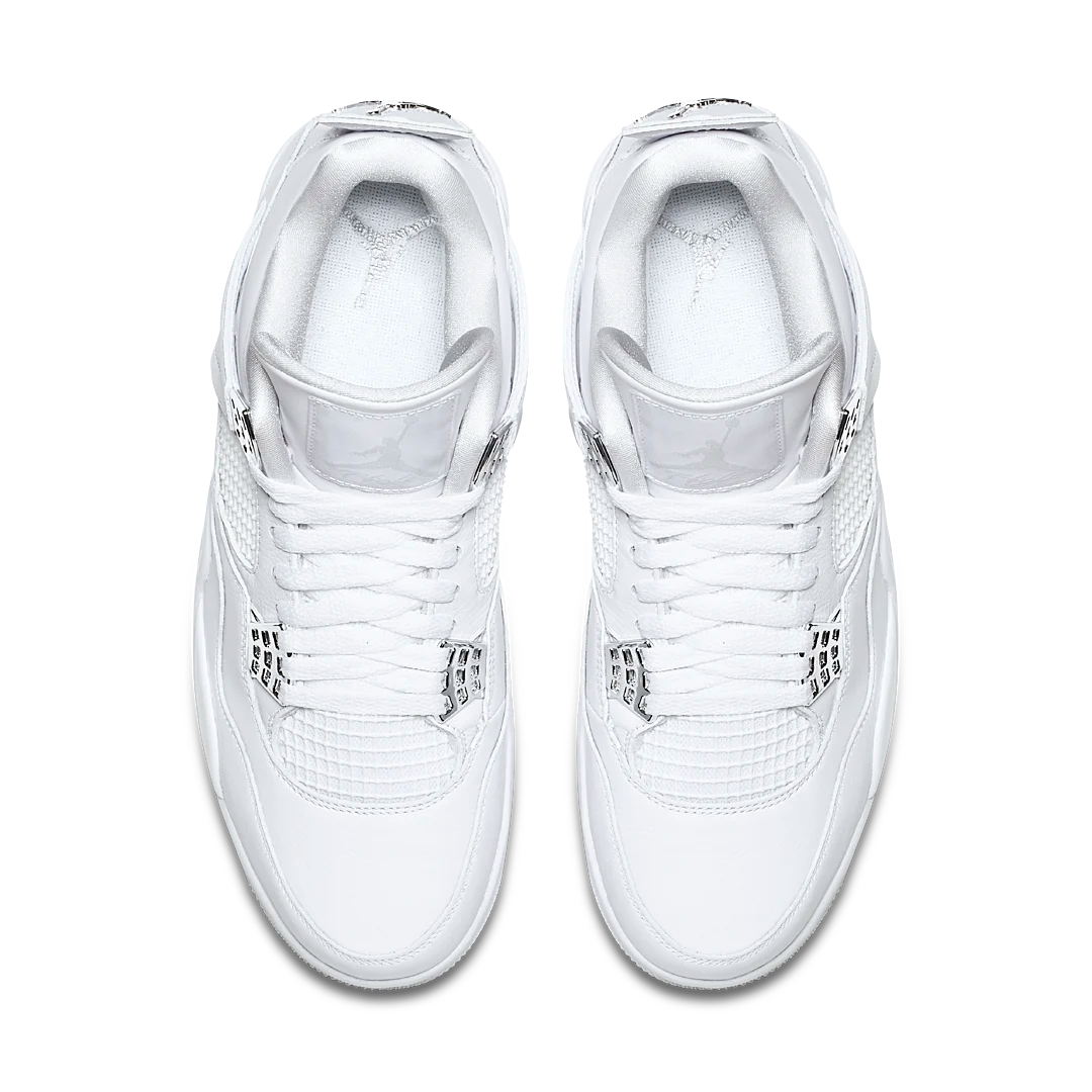 Air Jordan 4 Retro Pure Money (2017), White/Metallic Silver-Pure Platinum (308497-100)