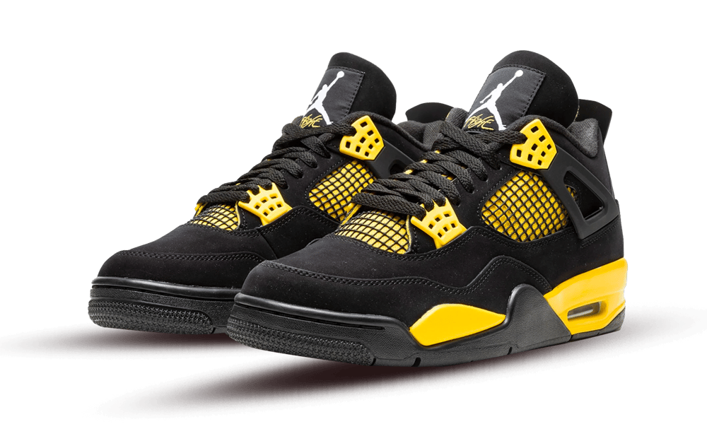 Air Jordan 4 Retro Thunder (2023), Black/Tour Yellow (DH6927-017 / 408452-017)