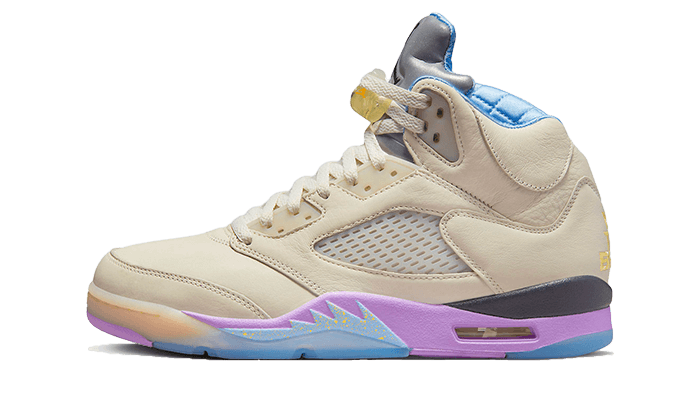 Air Jordan 5 Retro DJ Khaled We The Best Sail, Sail/Washed Yellow-Violet Star (DV4982-175)