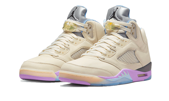 Air Jordan 5 Retro DJ Khaled We The Best Sail, Sail/Washed Yellow-Violet Star (DV4982-175)