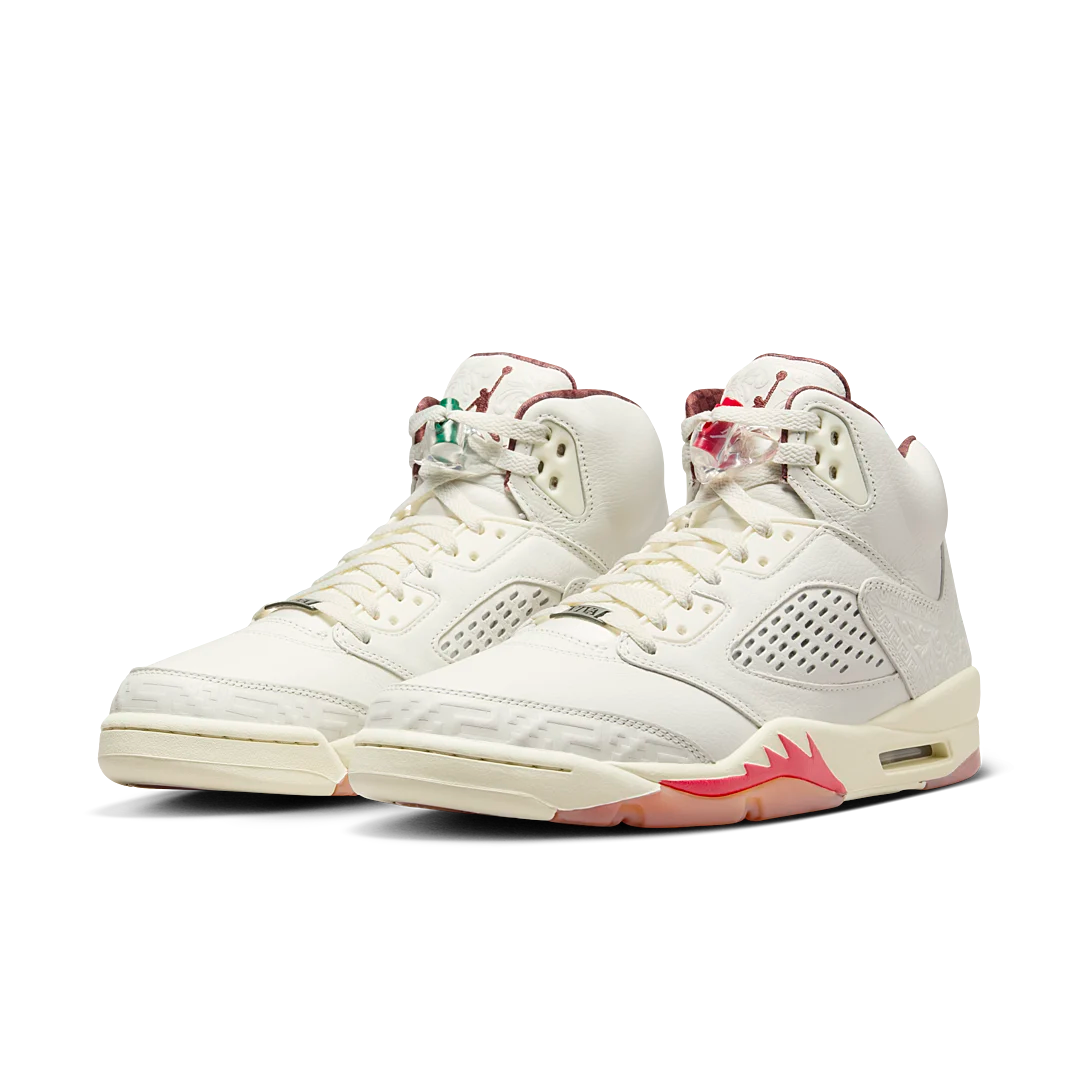 Air Jordan 5 Retro El Grito Sail, Sail/Coconut Milk-Pine Green-Dark Pony (HF8833-100)