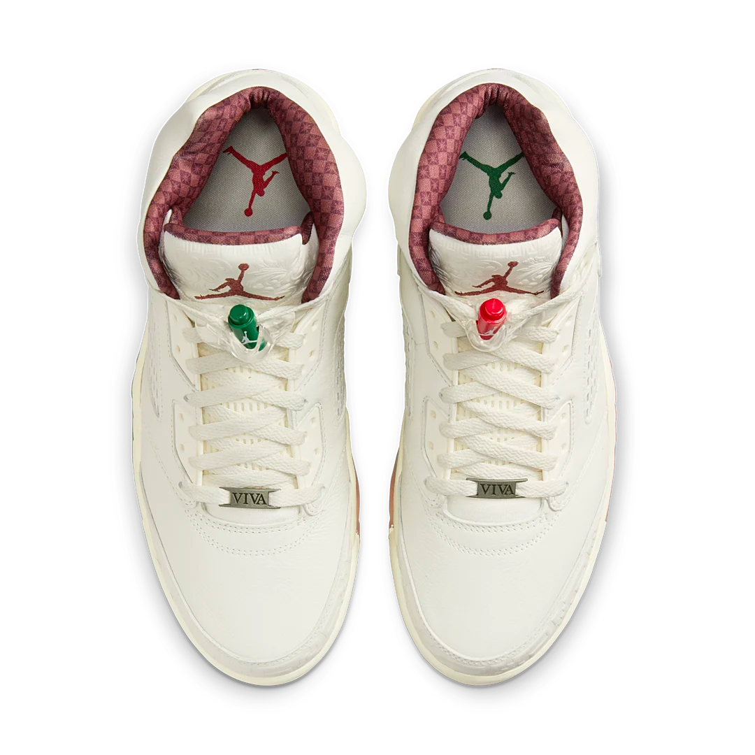 Air Jordan 5 Retro El Grito Sail, Sail/Coconut Milk-Pine Green-Dark Pony (HF8833-100)