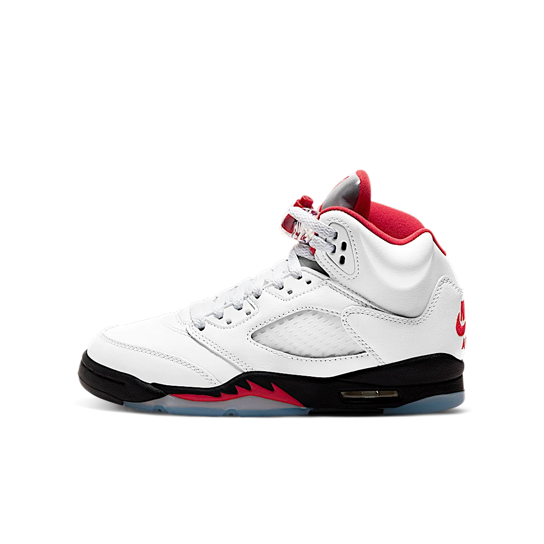 Air Jordan 5 Retro Fire Red Silver Tongue (2020), White/Black-Metallic Silver-Fire Red (440888-102)