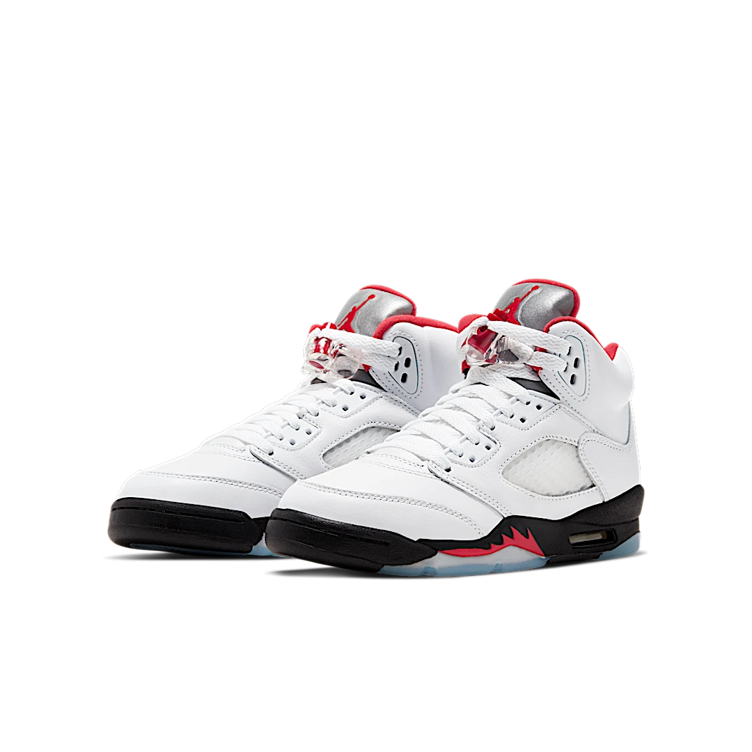 Air Jordan 5 Retro Fire Red Silver Tongue (2020), White/Black-Metallic Silver-Fire Red (440888-102)