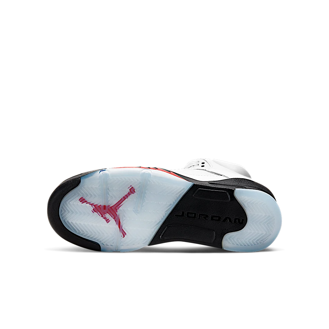 Air Jordan 5 Retro Fire Red Silver Tongue (2020), White/Black-Metallic Silver-Fire Red (440888-102)