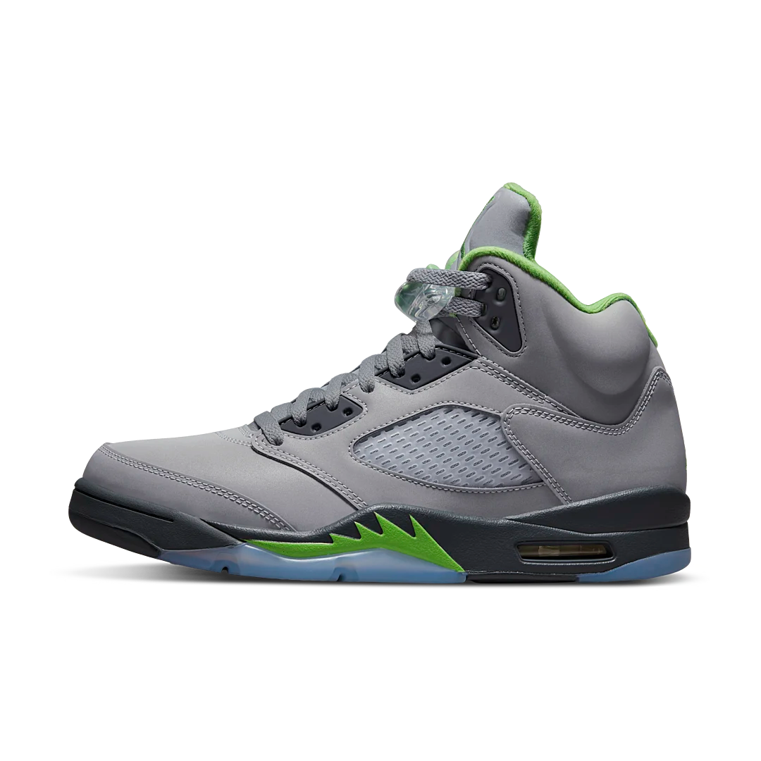 Air Jordan 5 Retro Green Bean (2022), Silver/Green Bean-Flint Grey (DM9014-003)