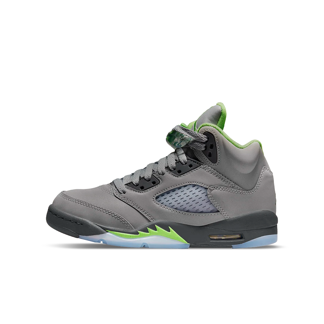 Air Jordan 5 Retro Green Bean (2022), SILVER/GREEN BEAN-FLINT GREY (DQ3734-003)