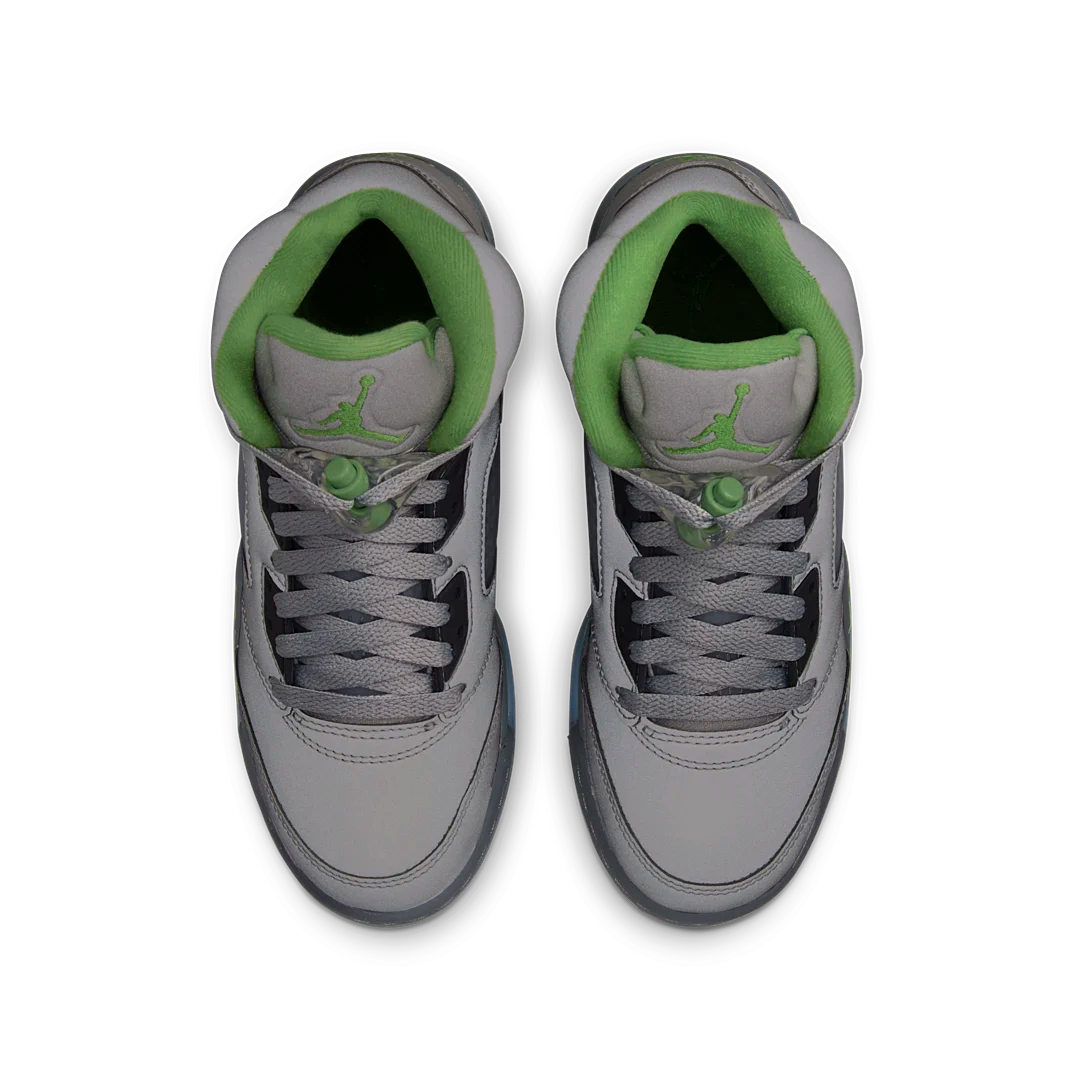 Air Jordan 5 Retro Green Bean (2022), SILVER/GREEN BEAN-FLINT GREY (DQ3734-003)