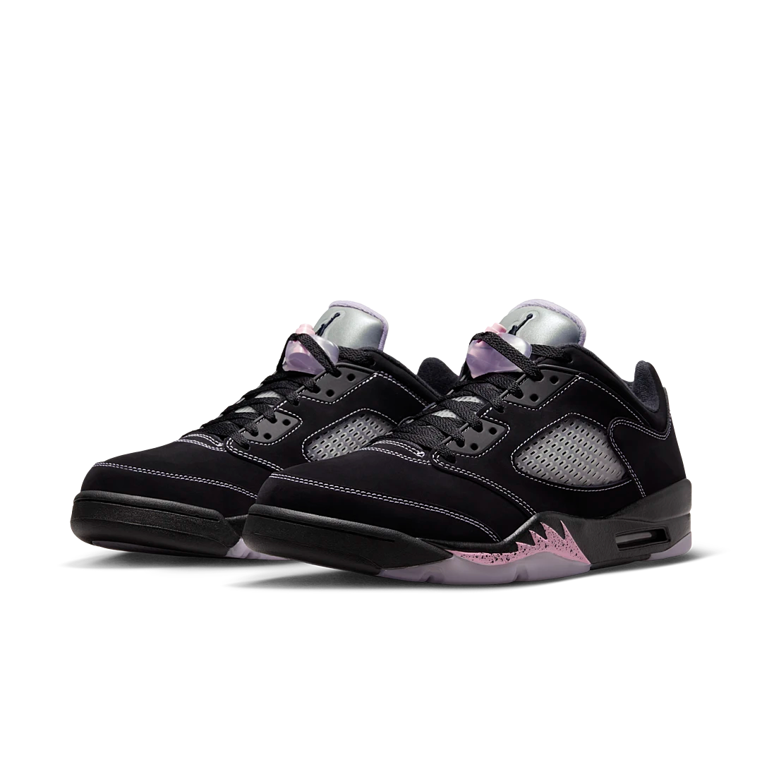 Air Jordan 5 Retro Low Dongdan, Black/White-Lilac Ice-Pink Rise (DX4355-015)