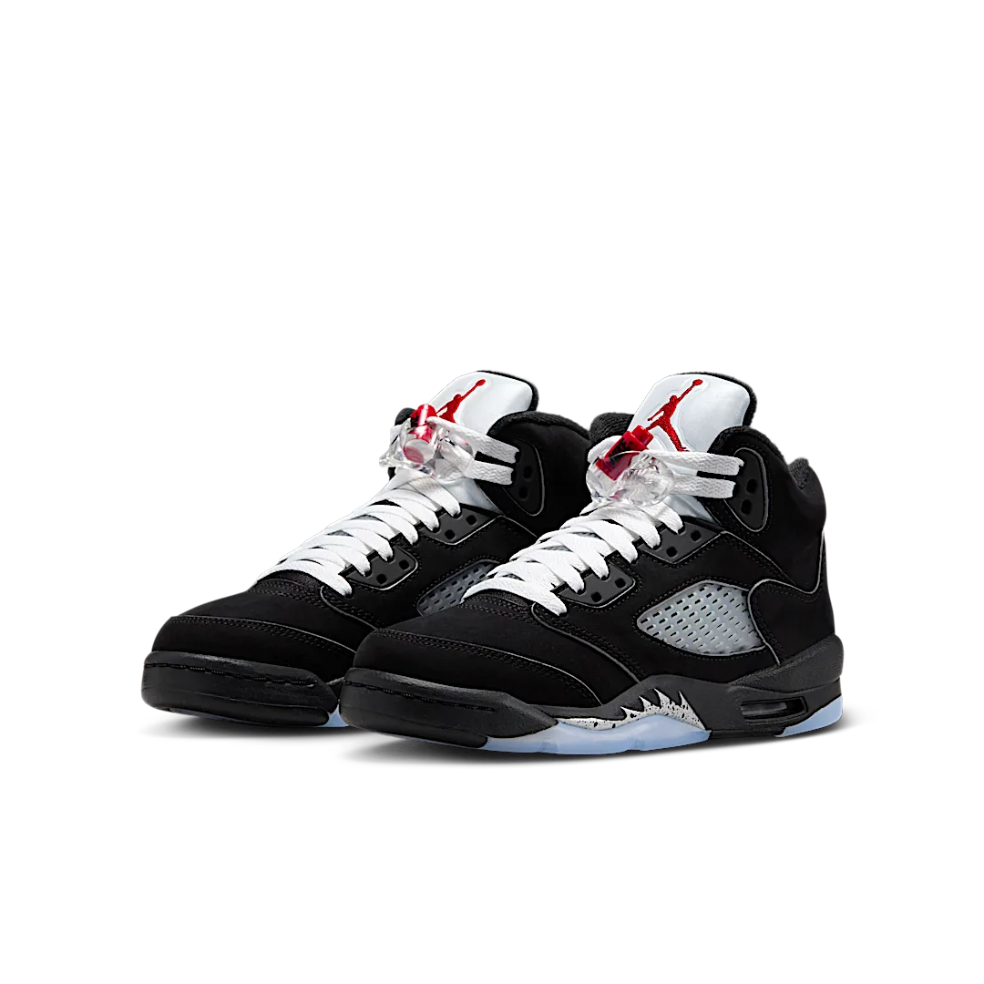 Air Jordan 5 Retro OG Black Metallic Reimagined, Black/White-Metallic Silver-Fire Red (HF3976-001)