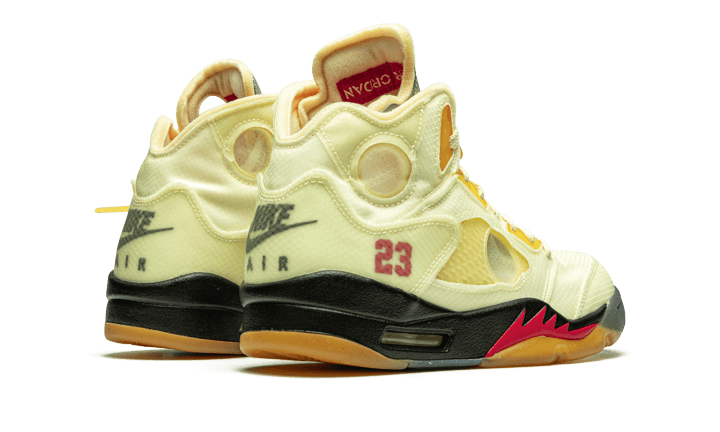 Air Jordan 5 Retro Off-White Sail, Sail/Fire Red-Muslin-Black (DH8565-100)