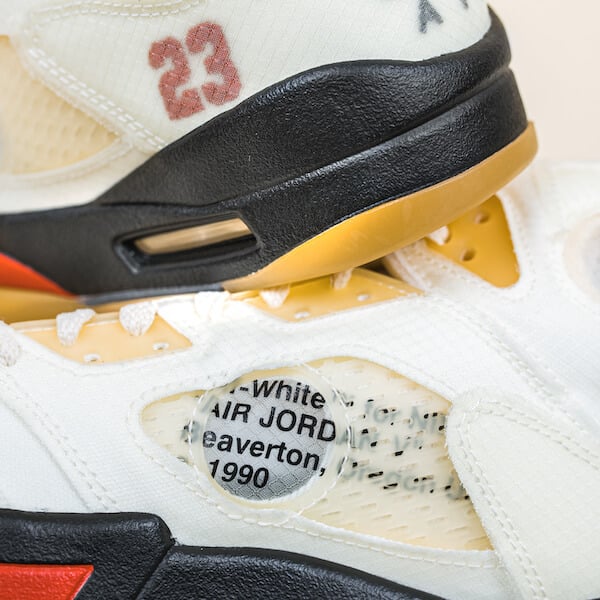 Air Jordan 5 Retro Off-White Sail, Sail/Fire Red-Muslin-Black (DH8565-100)