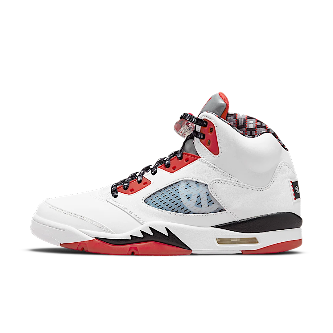 Air Jordan 5 Retro Quai 54 (2021), White/University Red-Black (DJ7903-106)