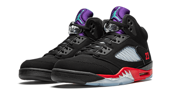 Air Jordan 5 Retro Top 3, Black/Fire Red-Grape Ice-New Emerald (CZ1786-001)