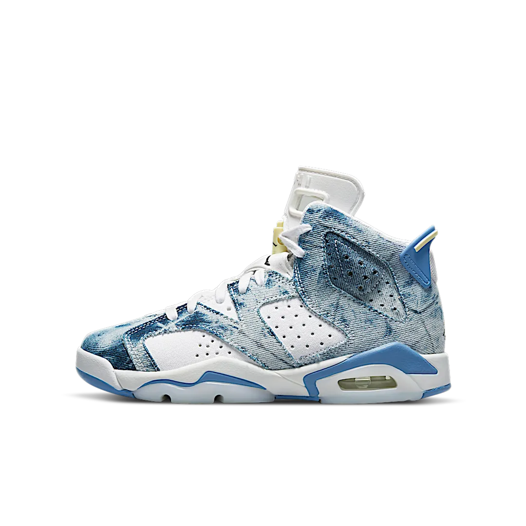 Air Jordan 6 Retro Washed Denim (2022), White/Dutch Blue-Citron-Black (DM9045-100)