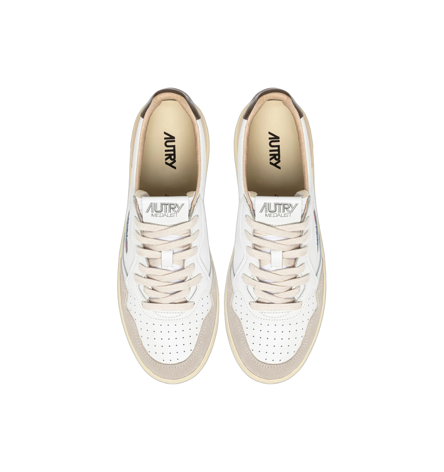 Autry Medalist Leather Low White Teak