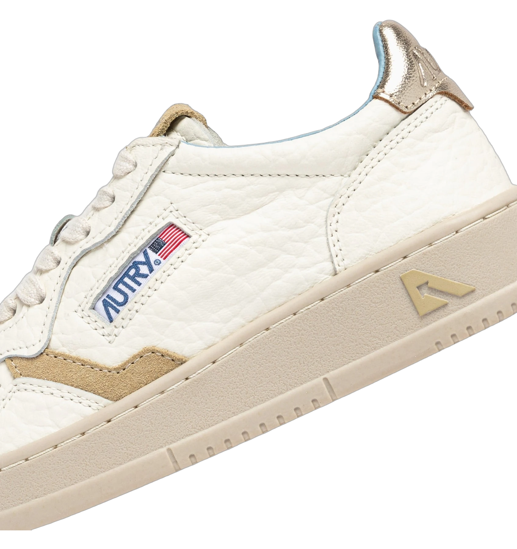 Autry Medalist Low Platinum Leather Soft Sponge