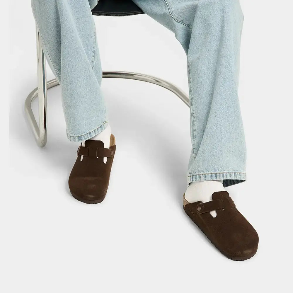 Birkenstock Boston Soft Footbed Suede Mocca