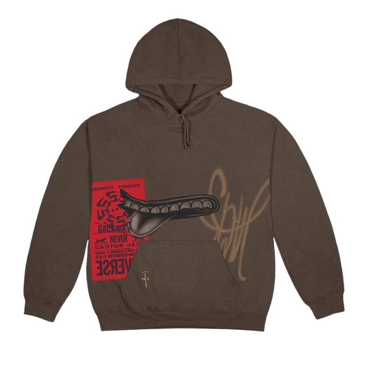 Cactus Jack by Travis Scott Grin Hoodie Brown