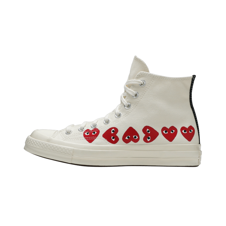 Converse Chuck Taylor All Star 70 Hi Comme des Garcons PLAY Multi-Heart White, White/Red-Egret (162972C)