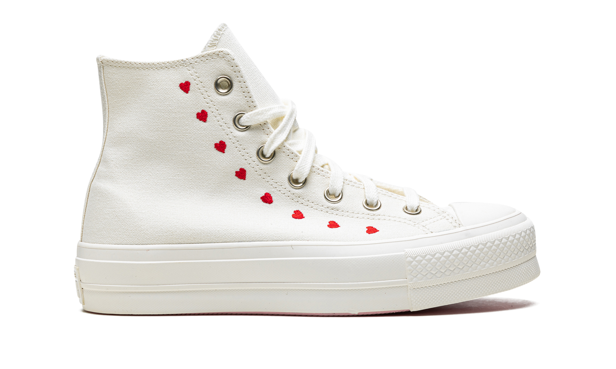 Converse Chuck Taylor All Star Lift Hi White Red