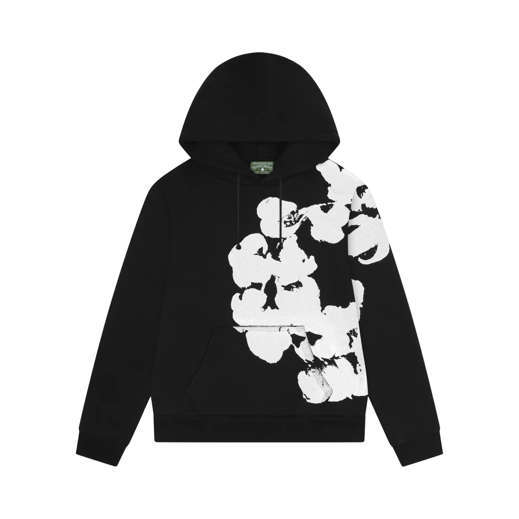 Denim Tears Big Cotton Wreath Hoodie Black, Black (denim-tears-big-cotton-wreath-sweatshirt-black)