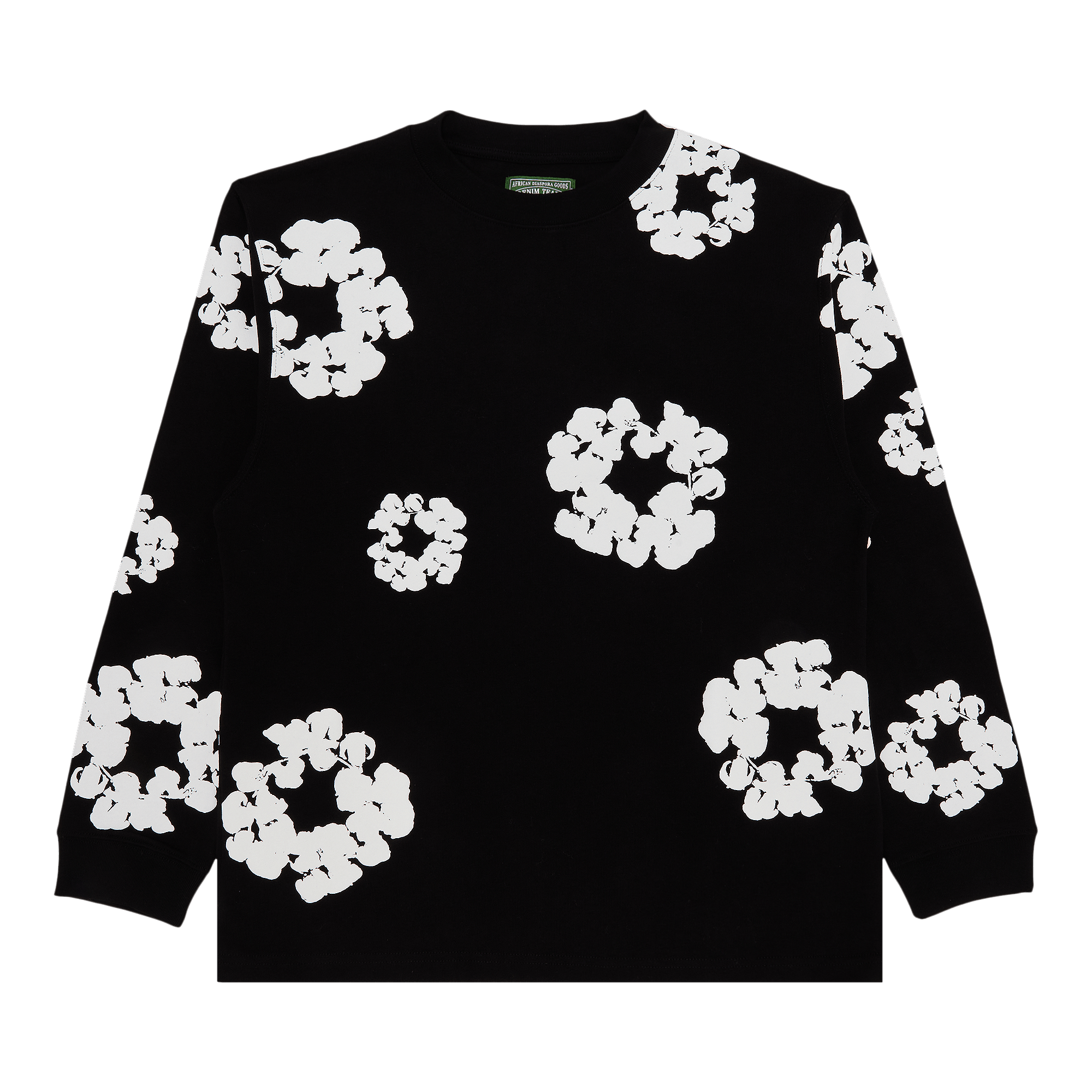 Denim Tears Long Sleeve Cotton Wreath T-shirt Black, Black (denim-tears-long-sleeve-cotton-wreath-t-shirt-black)